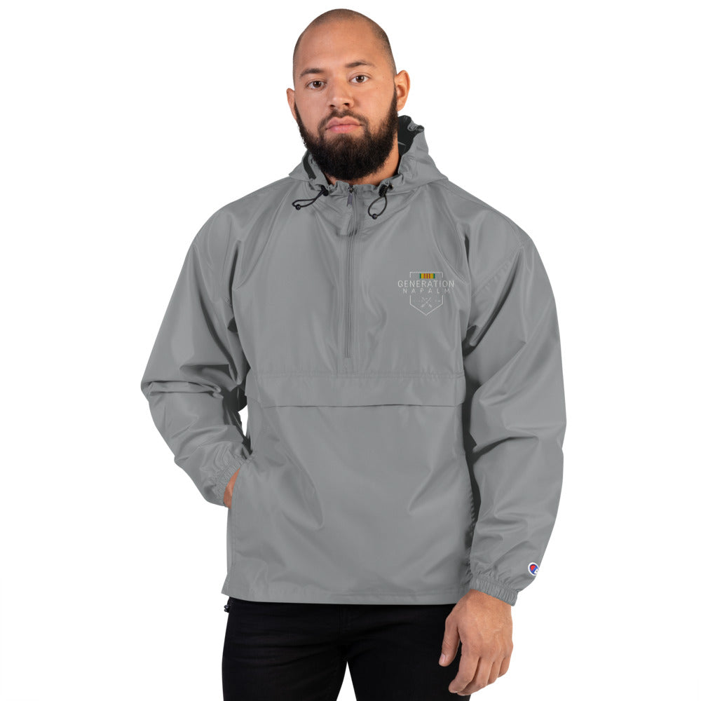 Generation Napalm Vietnam Vet Embroidered Champion Packable Windbreaker