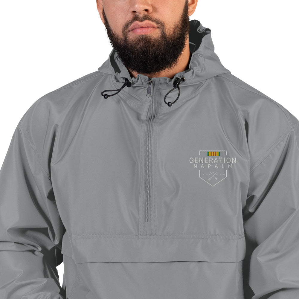 Generation Napalm Vietnam Vet Embroidered Champion Packable Windbreaker