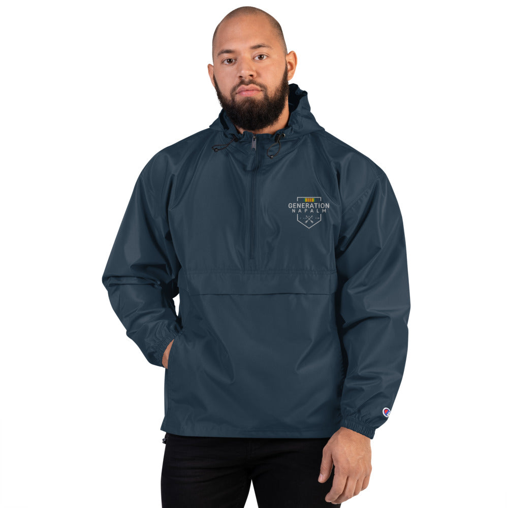 Generation Napalm Vietnam Vet Embroidered Champion Packable Windbreaker