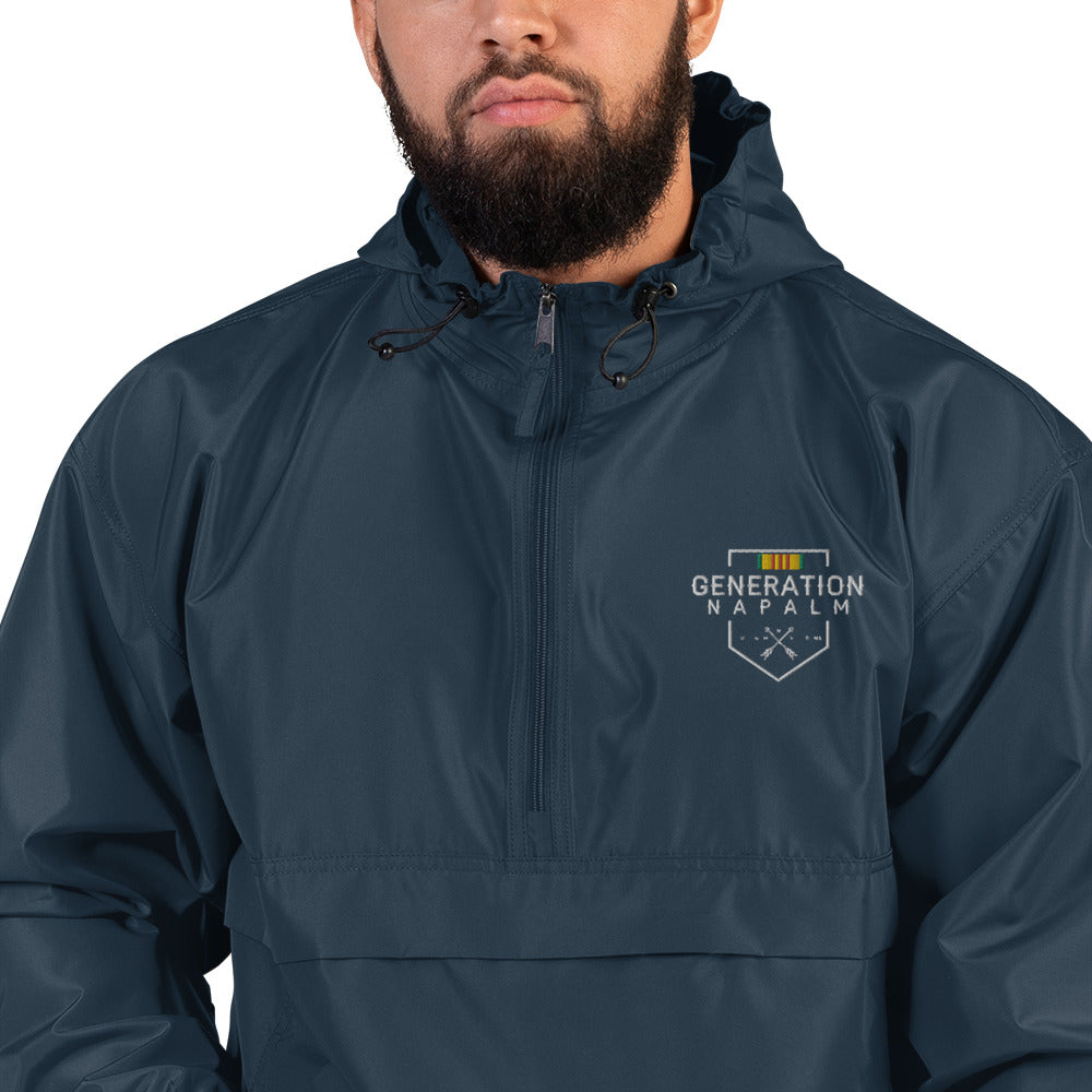 Generation Napalm Vietnam Vet Embroidered Champion Packable Windbreaker