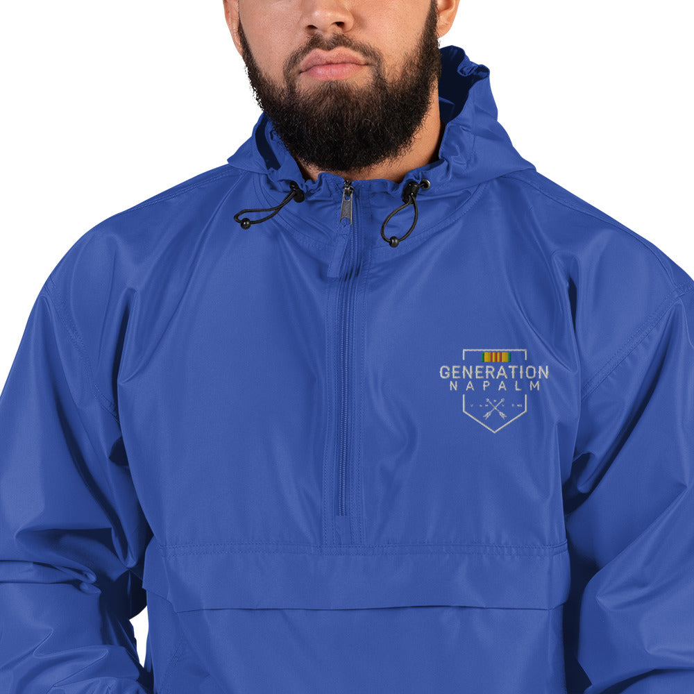 Generation Napalm Vietnam Vet Embroidered Champion Packable Windbreaker