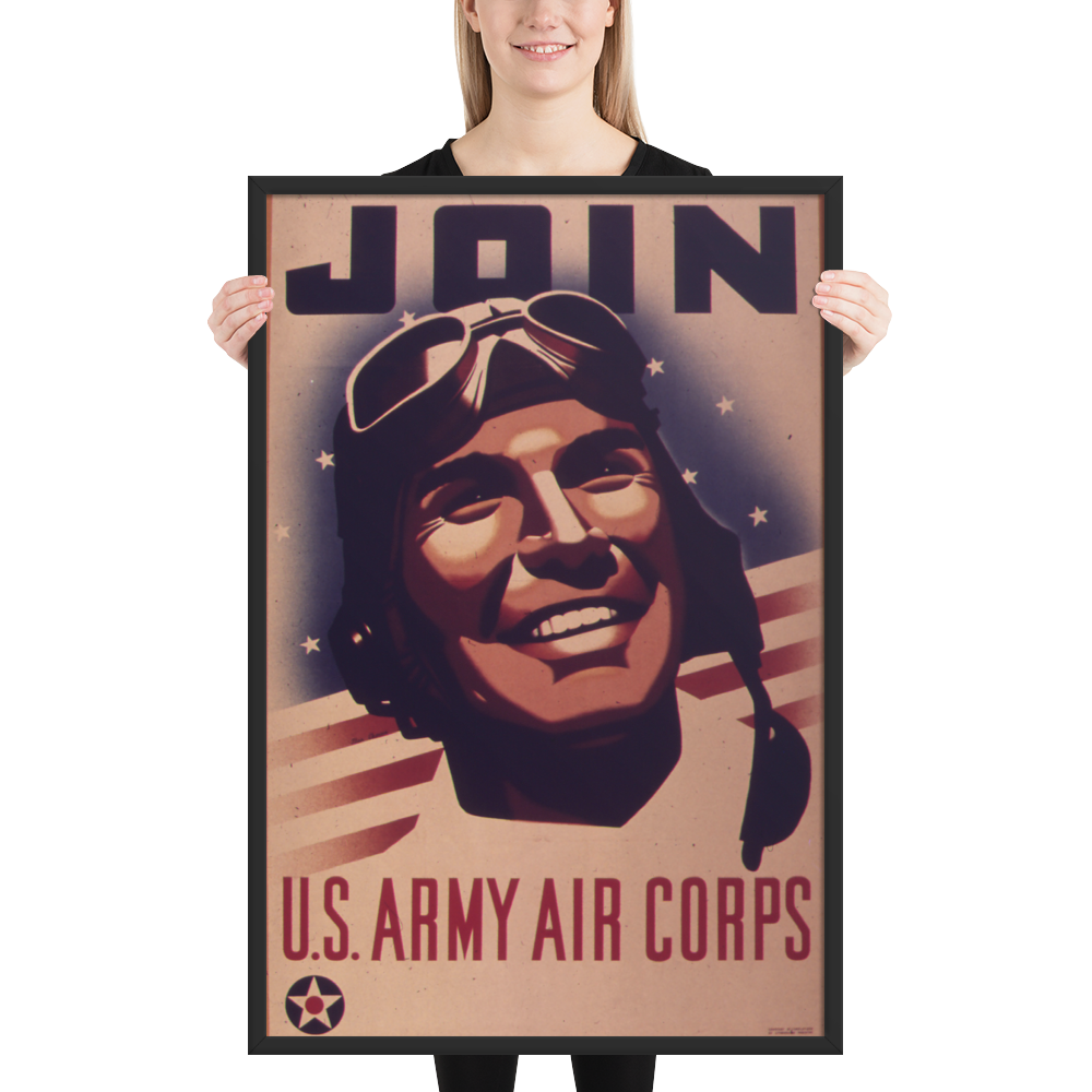 Join the Army Air Corps! Framed WWII Propaganda Poster-Warrior Lodge Media