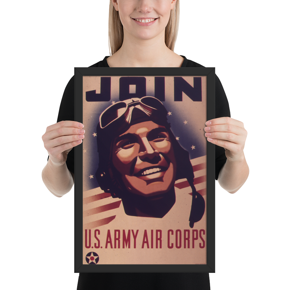 Join the Army Air Corps! Framed WWII Propaganda Poster-Warrior Lodge Media