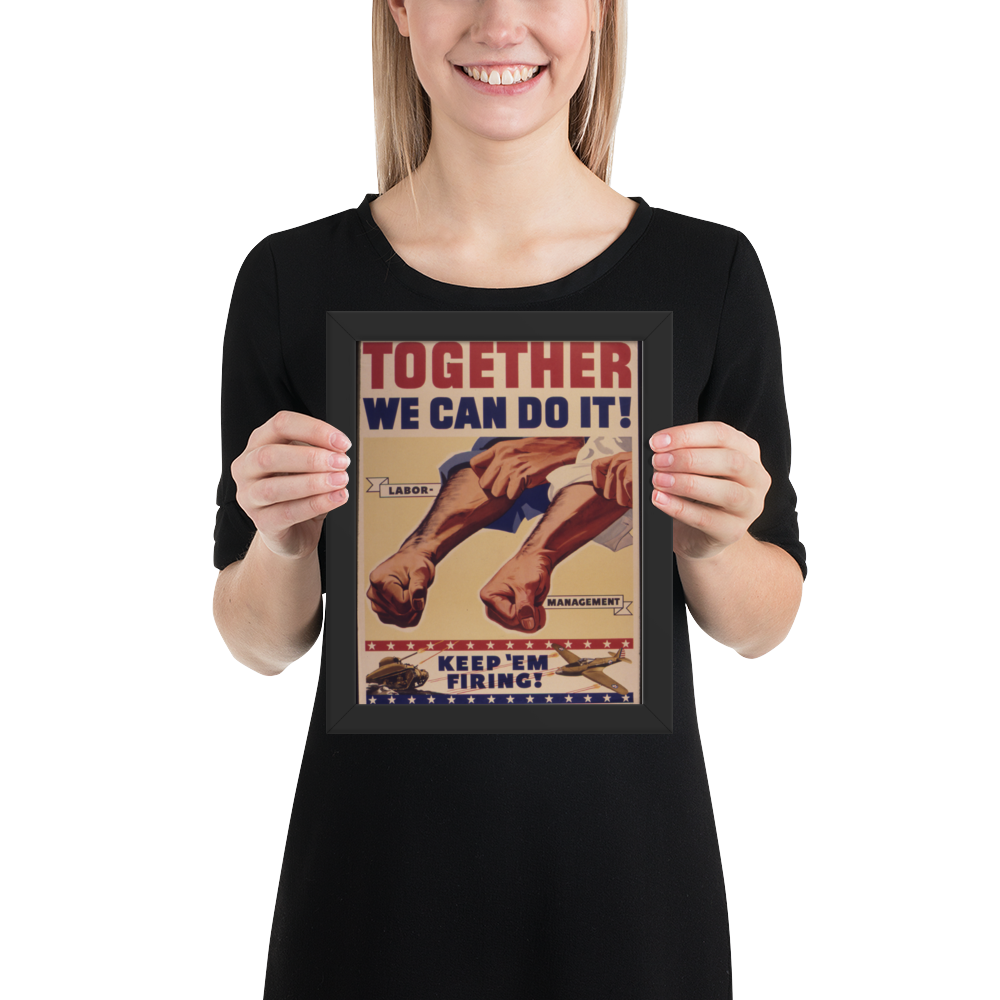 Together WWII Framed Propaganda Poster-Warrior Lodge Media