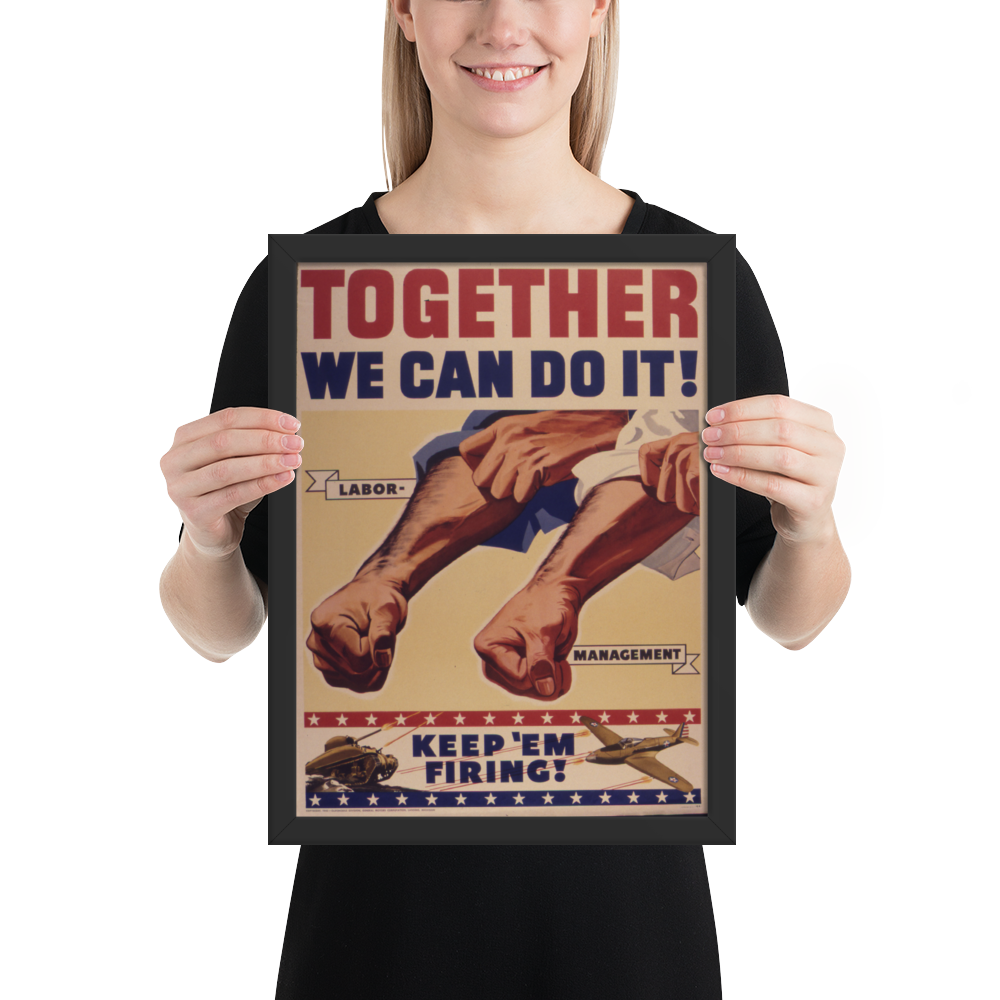 Together WWII Framed Propaganda Poster-Warrior Lodge Media