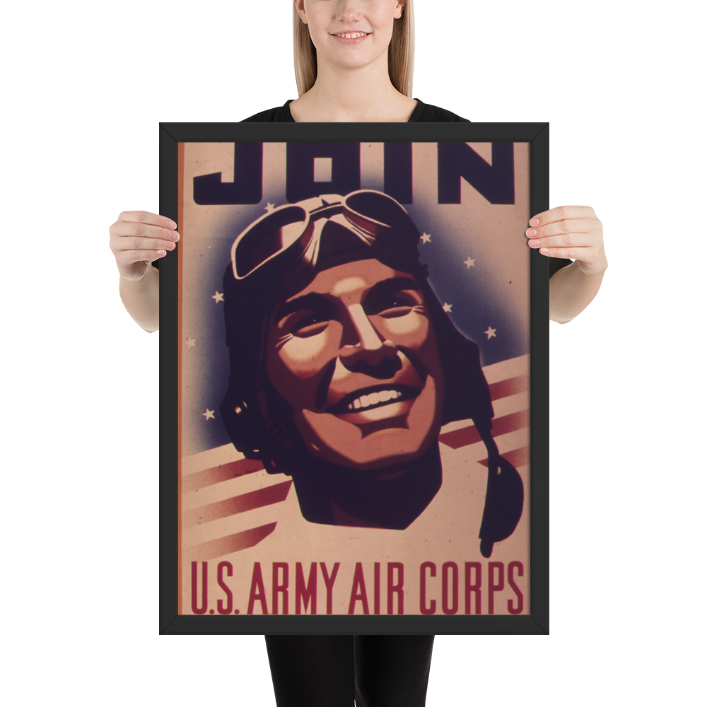 Join the Army Air Corps! Framed WWII Propaganda Poster-Warrior Lodge Media